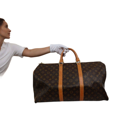 LOUIS VUITTON Keepall 55 Monogram Canvas Boston Bag
