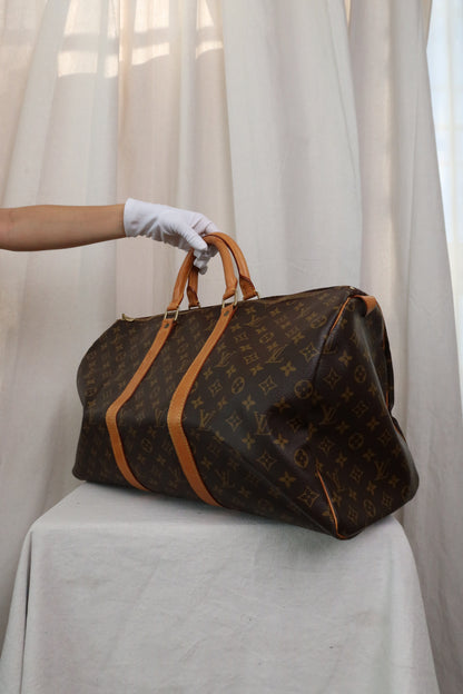 LOUIS VUITTON Keepall 55 Monogram Canvas Boston Bag