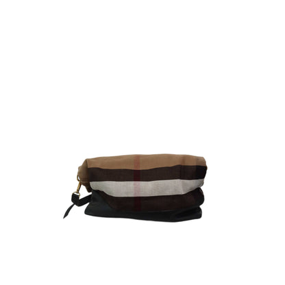 Burberry Grainy Calfskin Mega Check Armley Folding Messenger Black