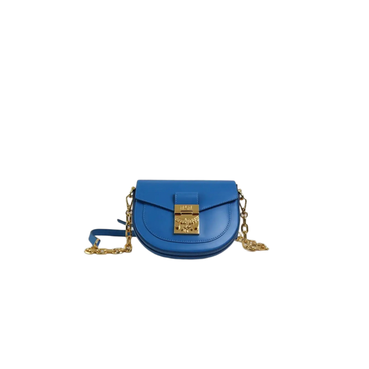 MCM Patricia Round Leather Crossbody Bag