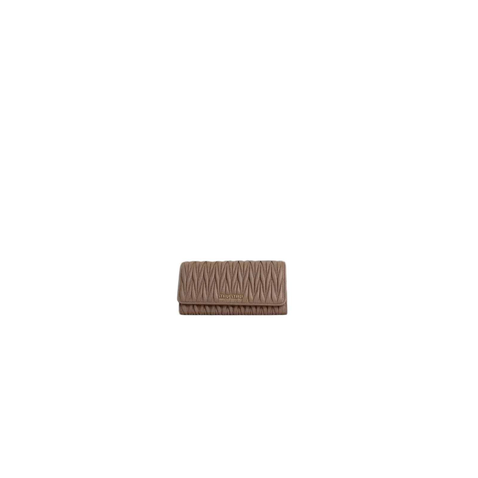 MIU MIU Pink Nude Leather Quilted Wallet