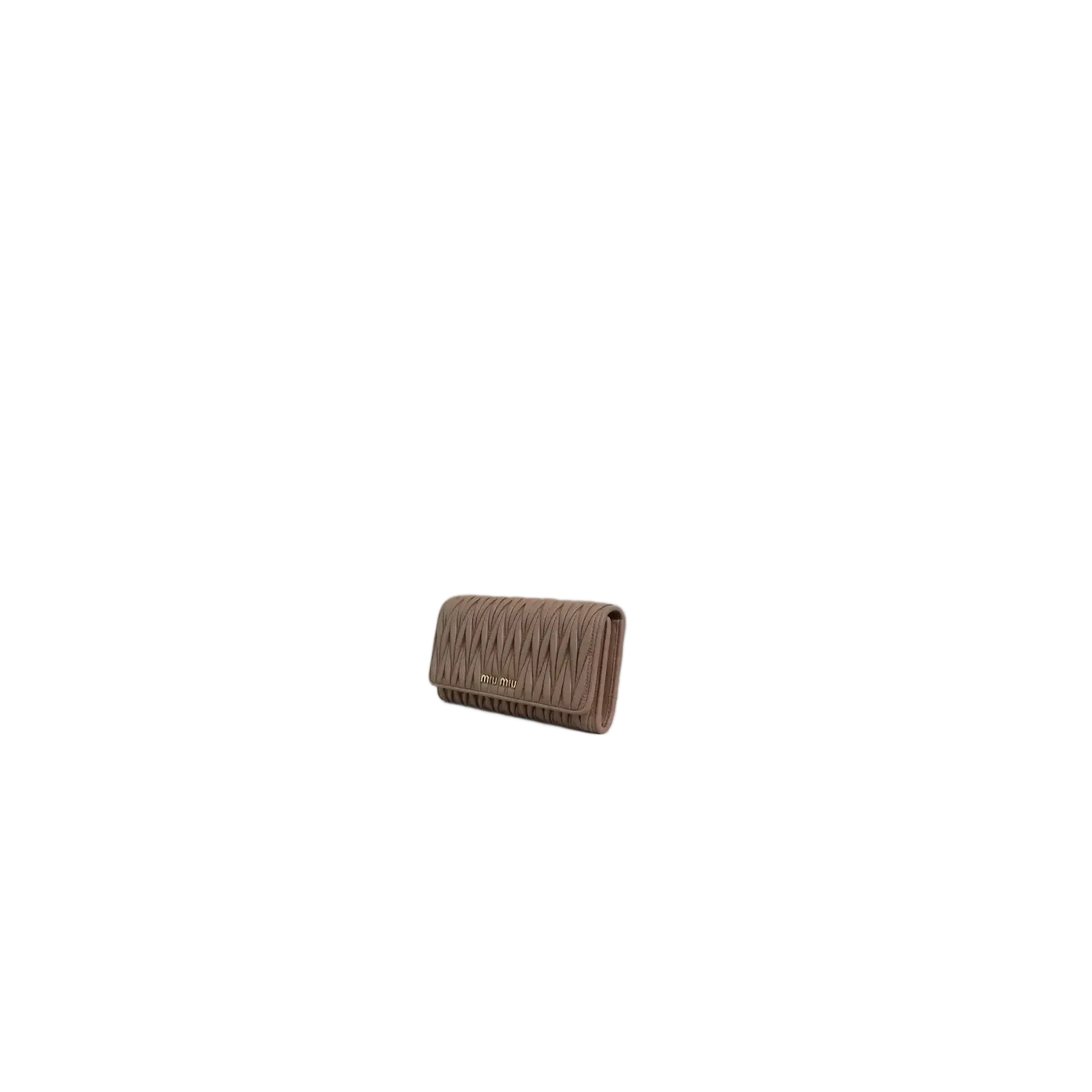 MIU MIU Pink Nude Leather Quilted Wallet