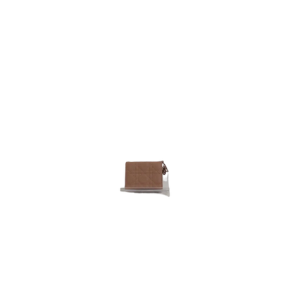 DIOR Beige Ultramatte Cannage Leather Mini Lady Dior Wallet