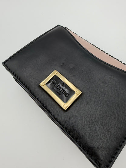 Valentino Garavani Beaded & Jeweled Pochette Bag in Black Leather