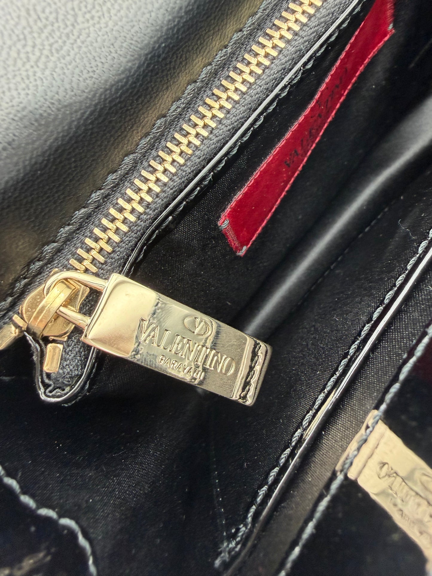 Valentino Garavani Beaded & Jeweled Pochette Bag in Black Leather