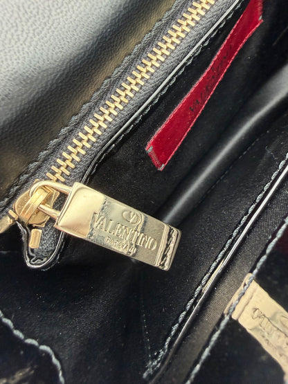 Valentino Garavani Beaded & Jeweled Pochette Bag in Black Leather