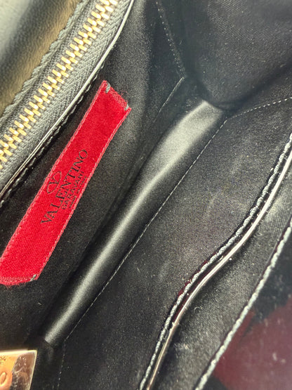 Valentino Garavani Beaded & Jeweled Pochette Bag in Black Leather