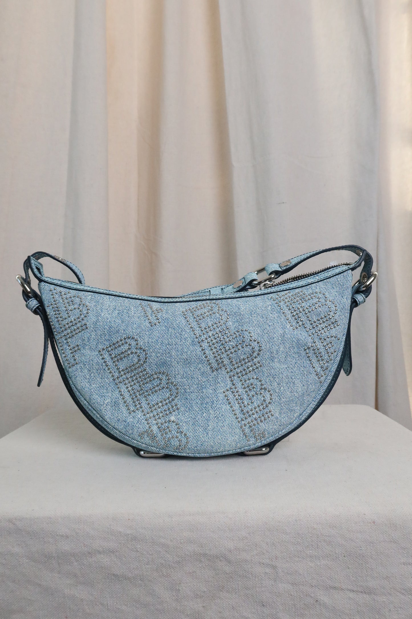 BY FAR Gib denim shoulder bag