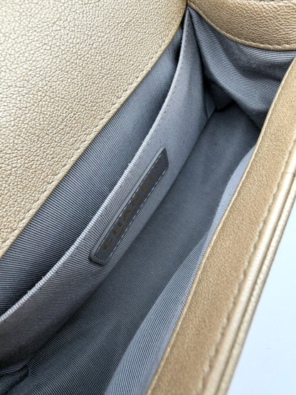 Chanel Limited Edition Small Boy Bag in Gold Metallic Lambskin