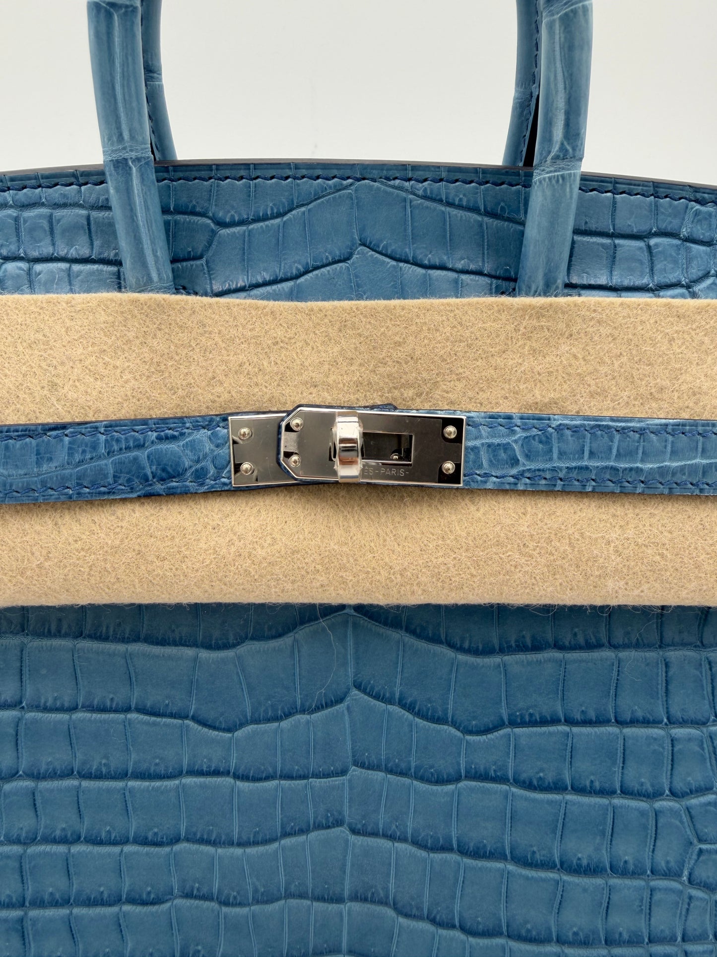 Hermès Birkin 25 Sellier Aizome Porosus Crocodile Limited Edition