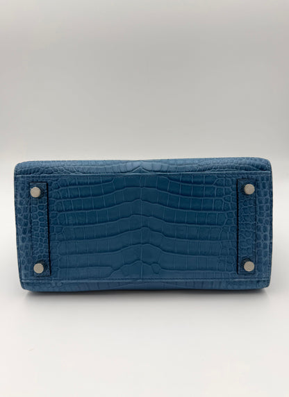 Hermès Birkin 25 Sellier Aizome Porosus Crocodile Limited Edition