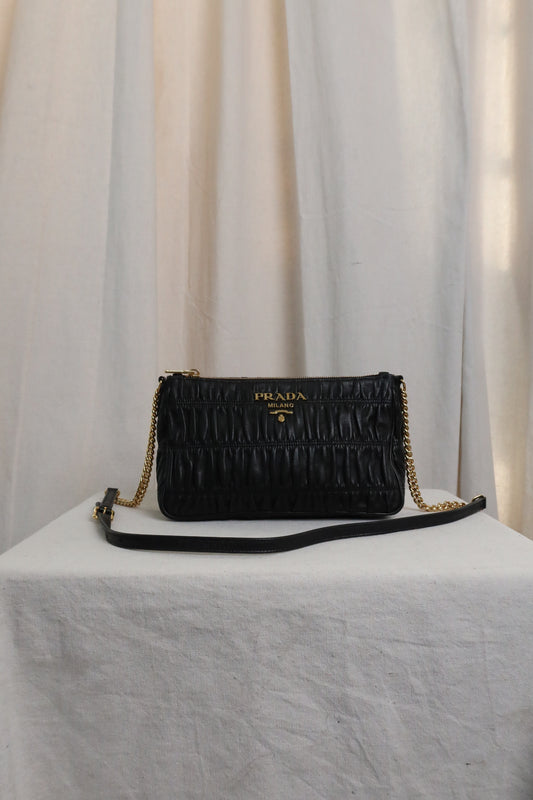 PRADA Nappa Quilted Leather Crossbody Bag