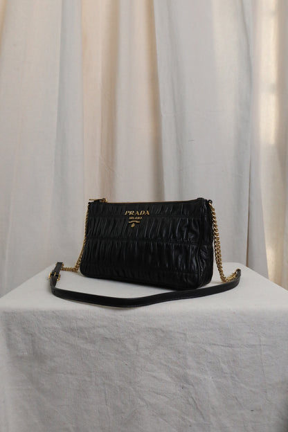 PRADA Nappa Quilted Leather Crossbody Bag