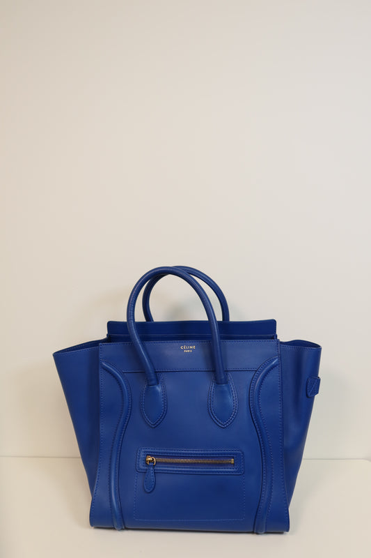 Celine  Smooth Calfskin Mini Luggage Royal Blue