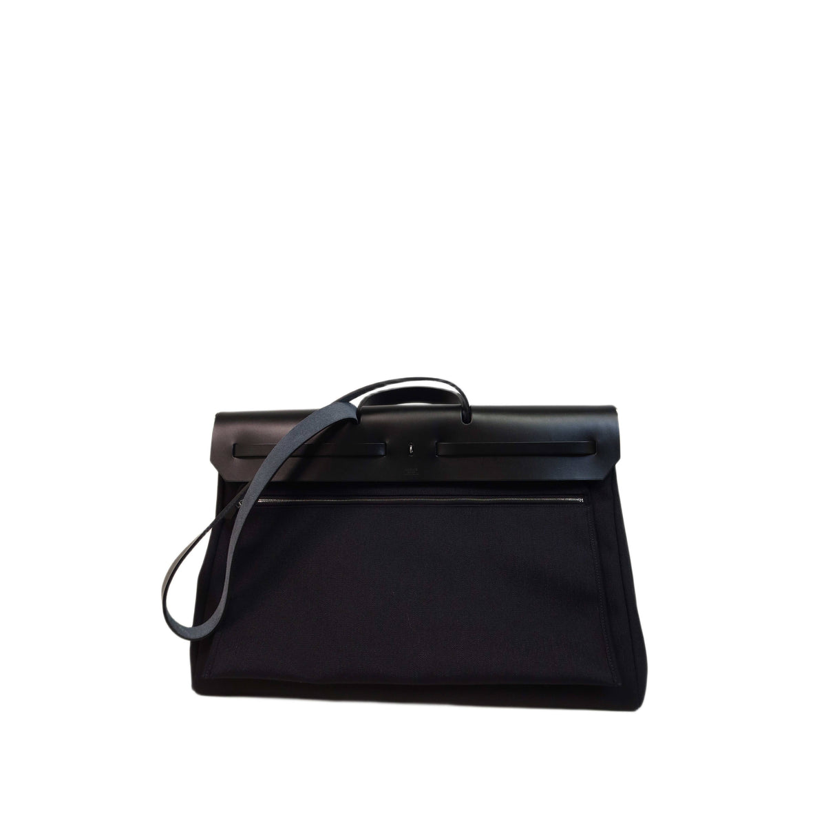 Hermès Black Vache Hunter and Toile Herbag Zip Cabine 50
