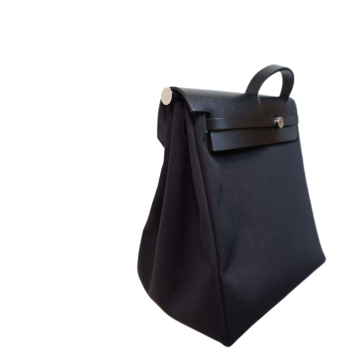 Hermès Black Vache Hunter and Toile Herbag Zip Cabine 50