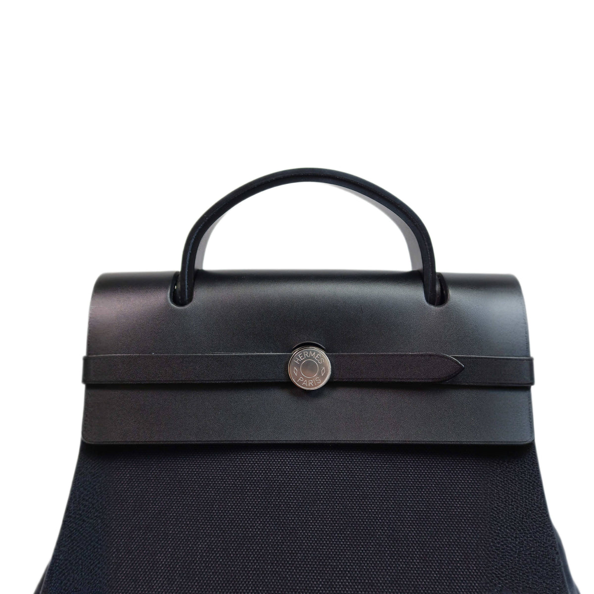 Hermès Black Vache Hunter and Toile Herbag Zip Cabine 50
