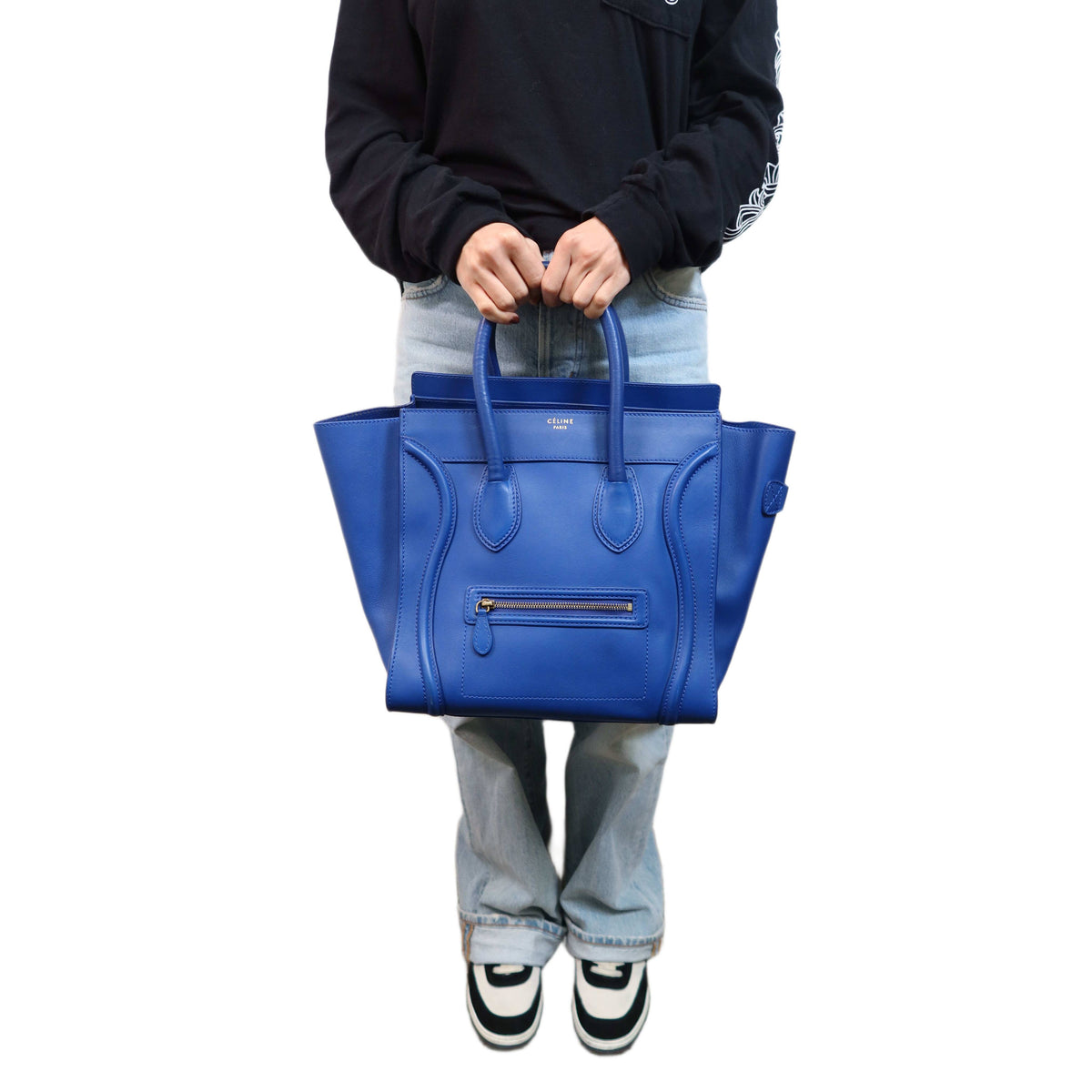 Celine  Smooth Calfskin Mini Luggage Royal Blue