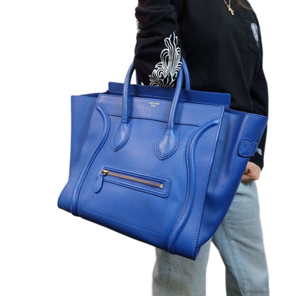 Celine  Smooth Calfskin Mini Luggage Royal Blue