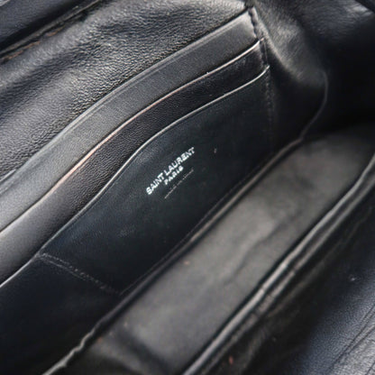 Saint Laurent Grain De Poudre Matelasse Monogram Mini Lou Camera Bag Black