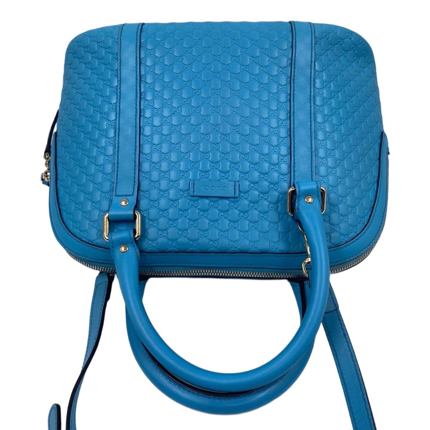 Gucci Microguccissima Leather Medium Dome Bag Blue GHW