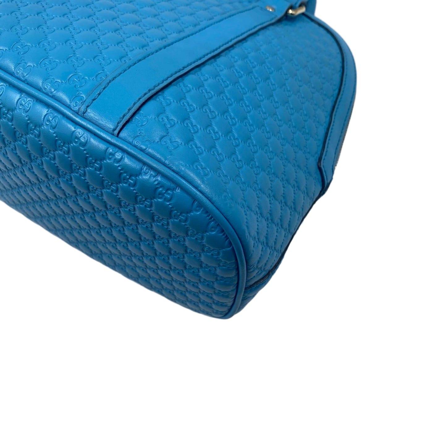 Gucci Microguccissima Leather Medium Dome Bag Blue GHW