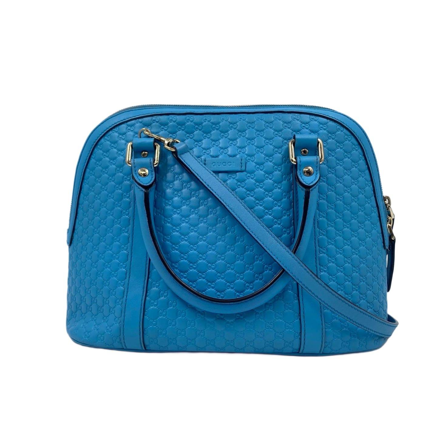 Gucci Microguccissima Leather Medium Dome Bag Blue GHW