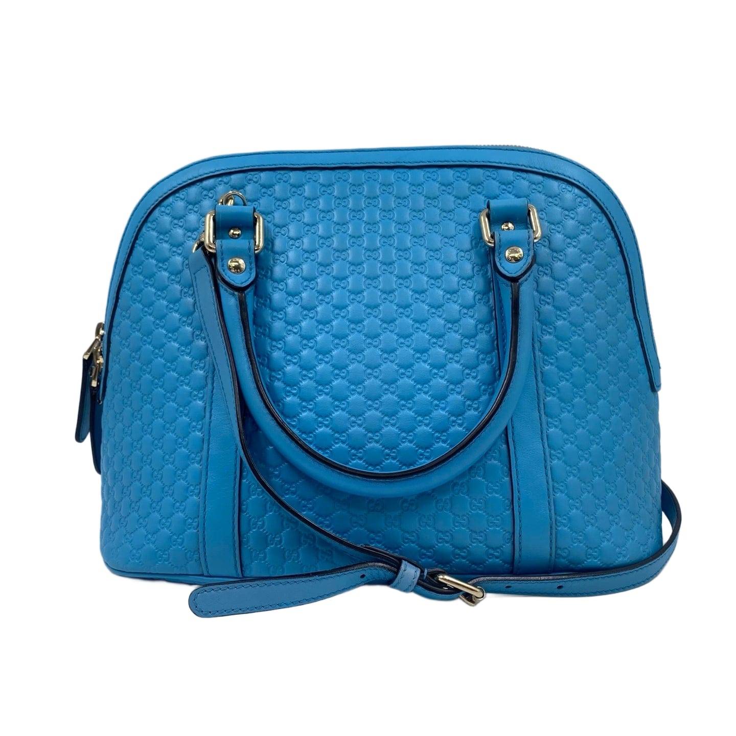 Gucci Microguccissima Leather Medium Dome Bag Blue GHW