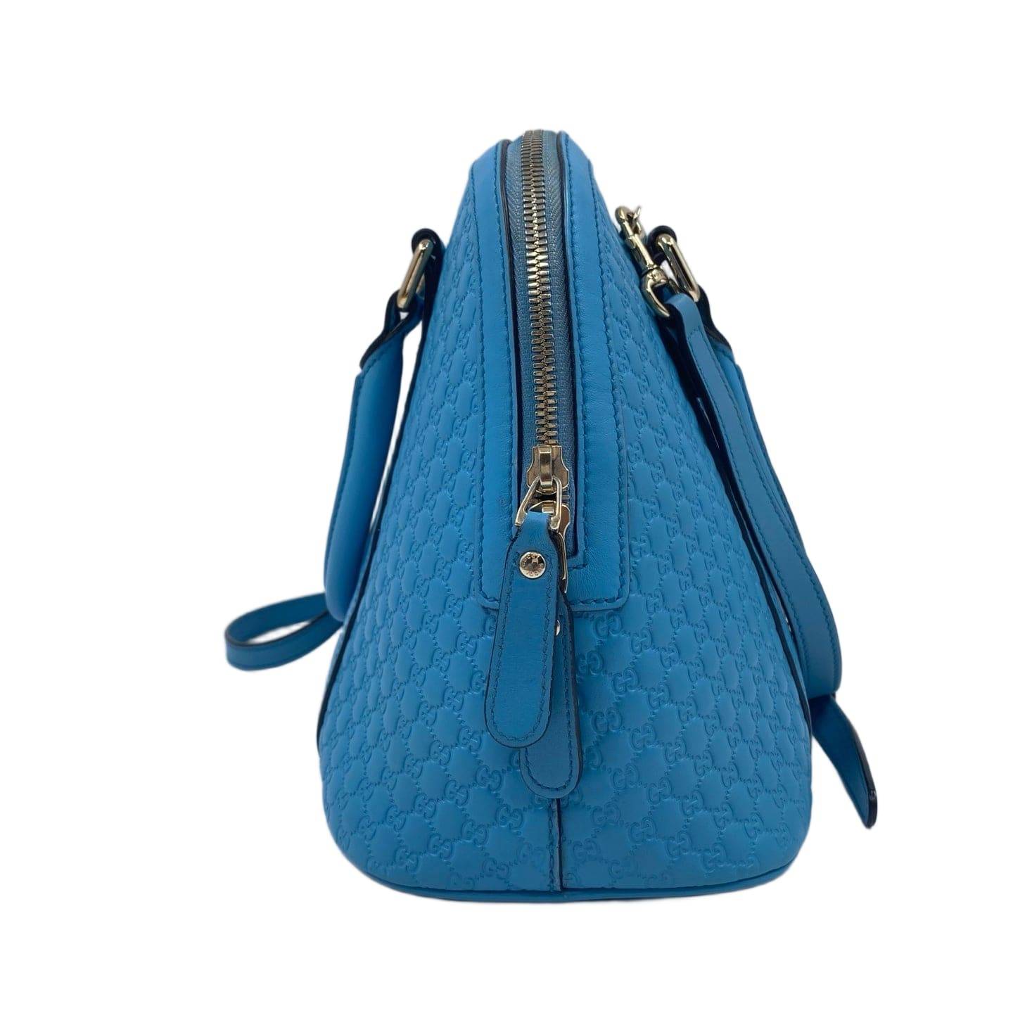 Gucci Microguccissima Leather Medium Dome Bag Blue GHW