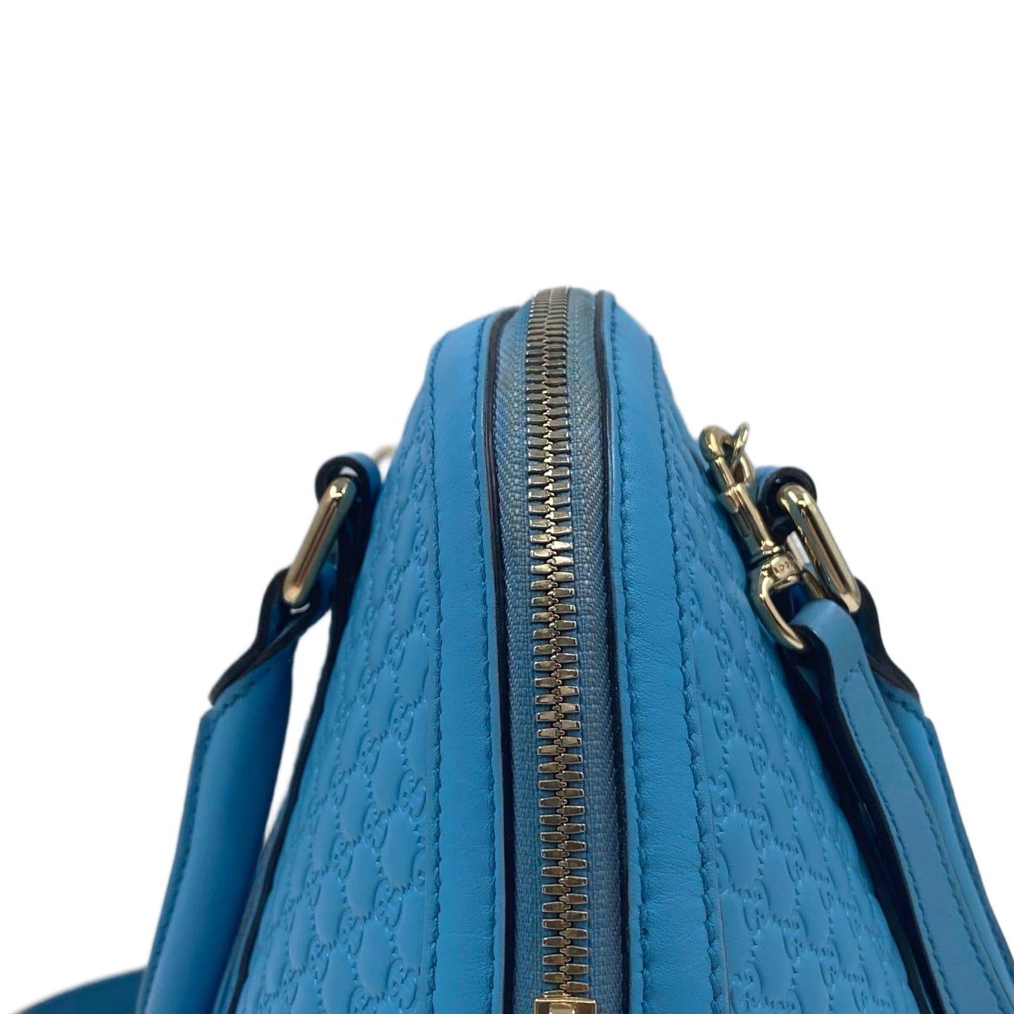 Gucci Microguccissima Leather Medium Dome Bag Blue GHW