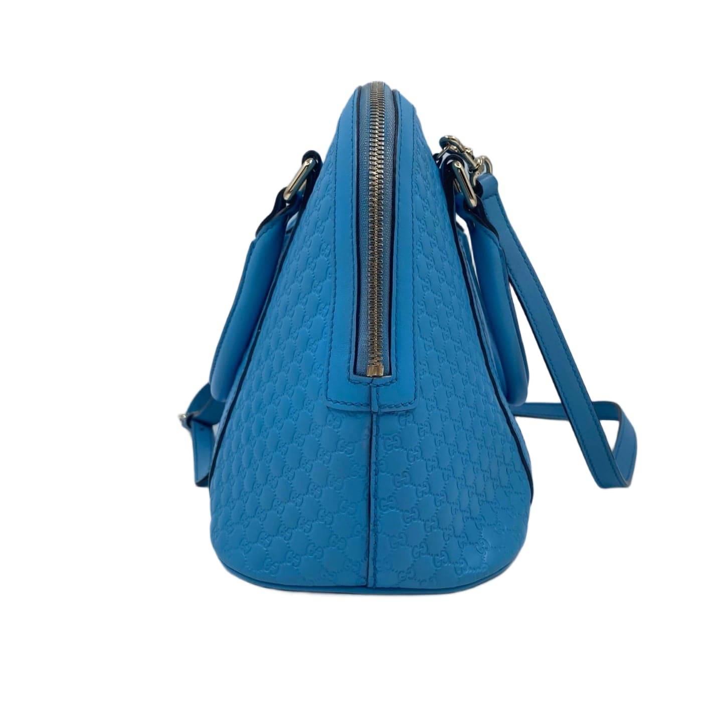Gucci Microguccissima Leather Medium Dome Bag Blue GHW