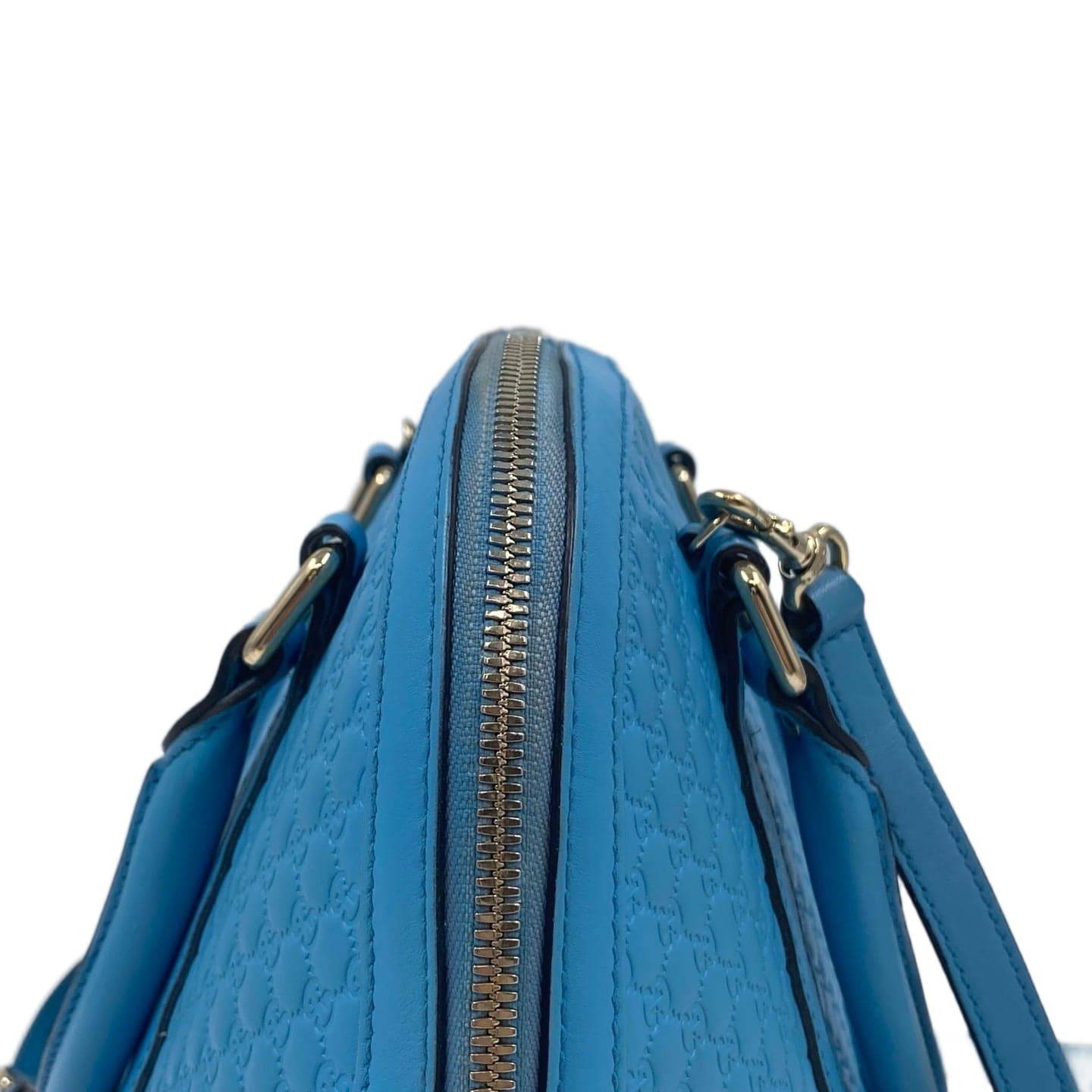 Gucci Microguccissima Leather Medium Dome Bag Blue GHW