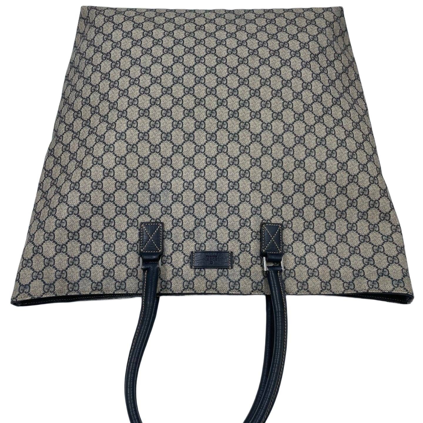 Gucci GG Supreme Extra Large Vertical Tote Bag Black SHW