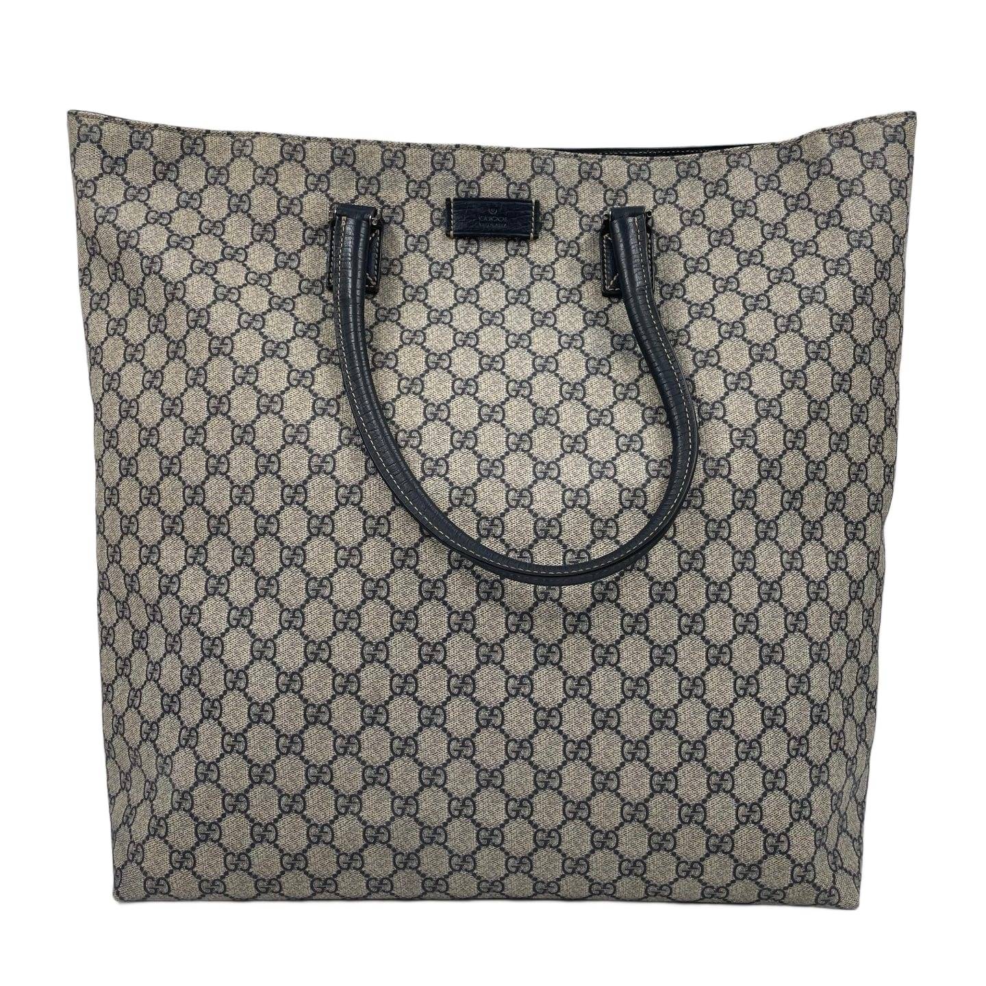 Gucci GG Supreme Extra Large Vertical Tote Bag Black SHW