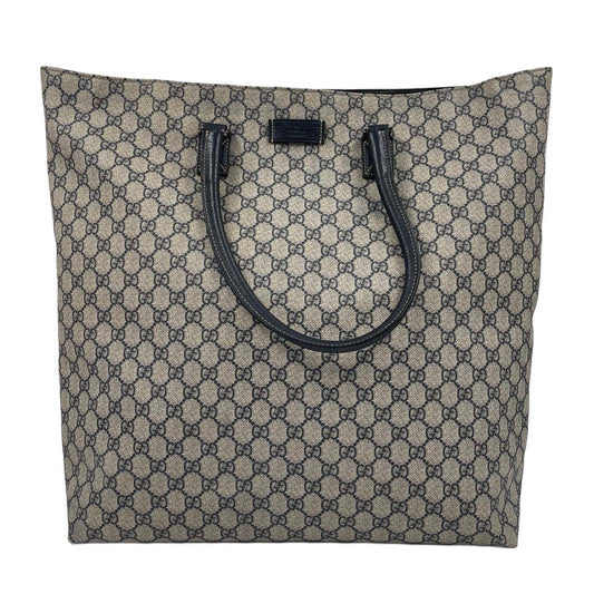 Gucci GG Supreme Extra Large Vertical Tote Bag Black SHW