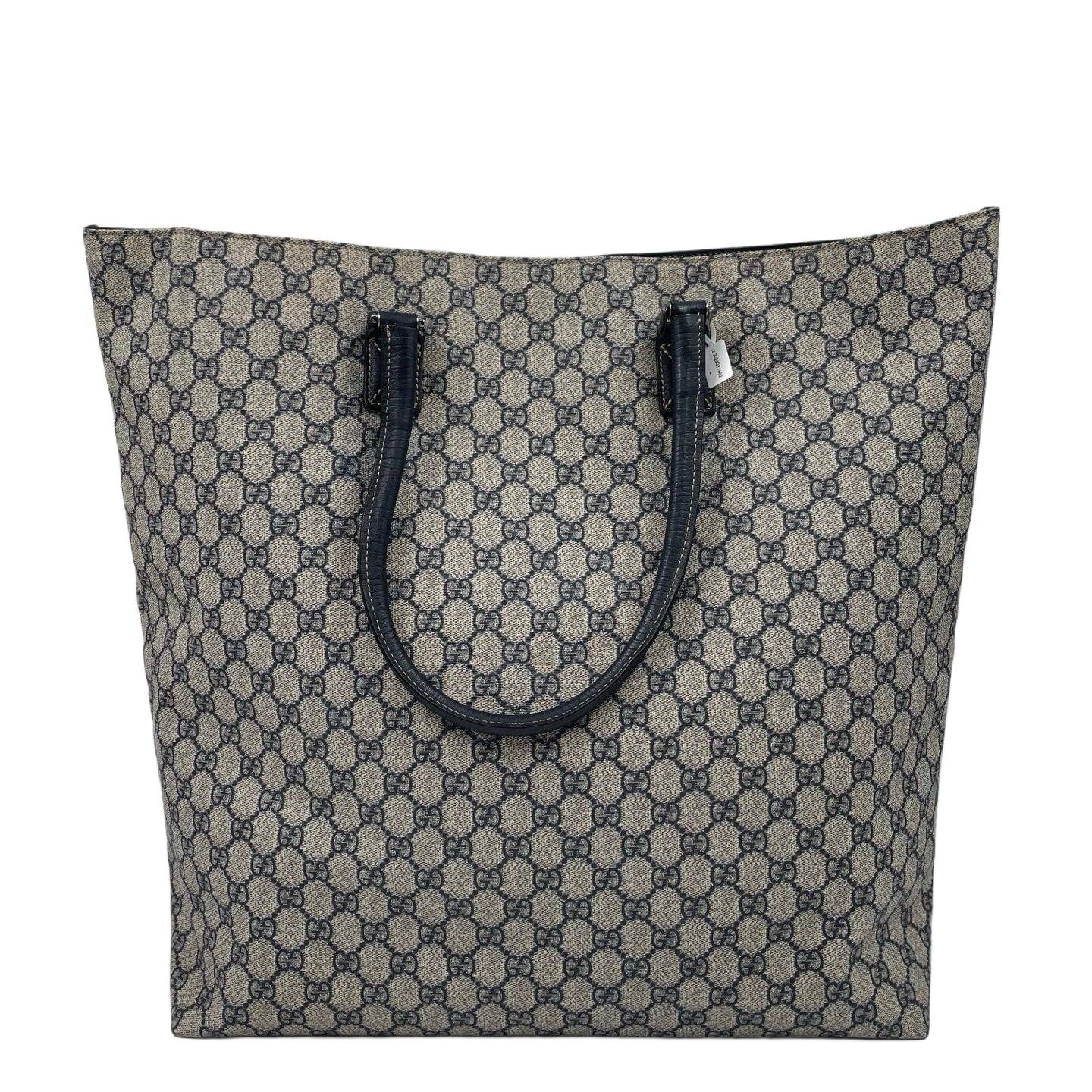 Gucci GG Supreme Extra Large Vertical Tote Bag Black SHW