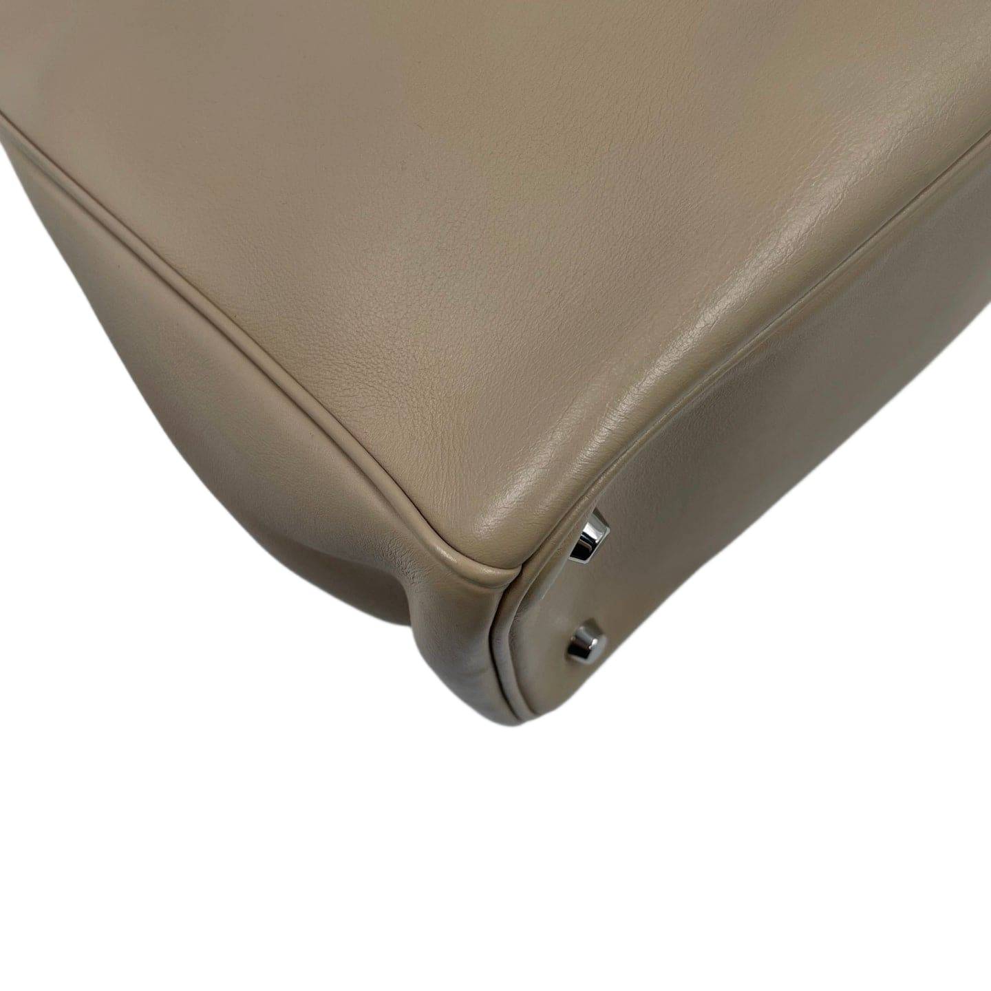 Christian Dior Leather Large Diorissimo Tote Bag Beige SHW