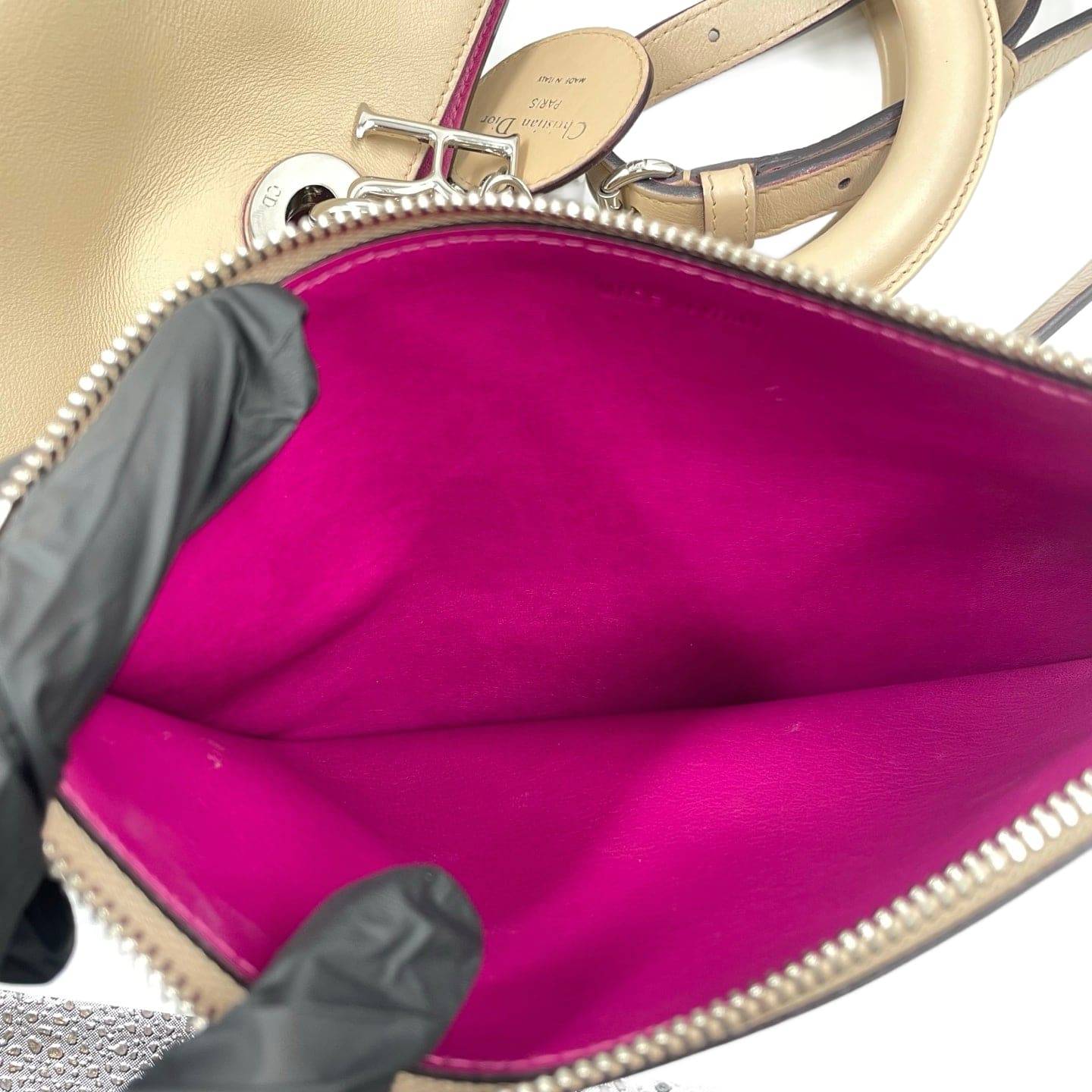 Christian Dior Leather Large Diorissimo Tote Bag Beige SHW