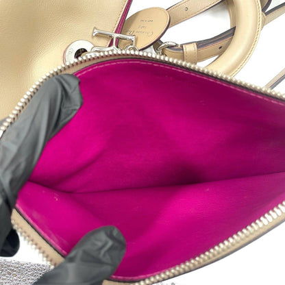 Christian Dior Leather Large Diorissimo Tote Bag Beige SHW