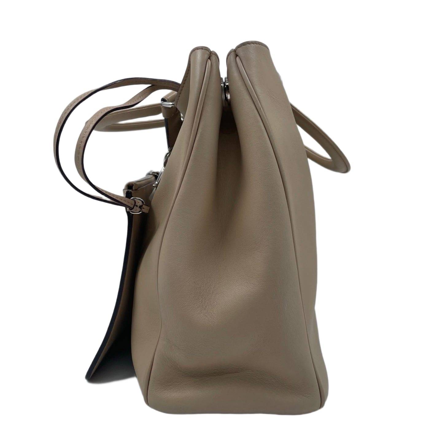 Christian Dior Leather Large Diorissimo Tote Bag Beige SHW