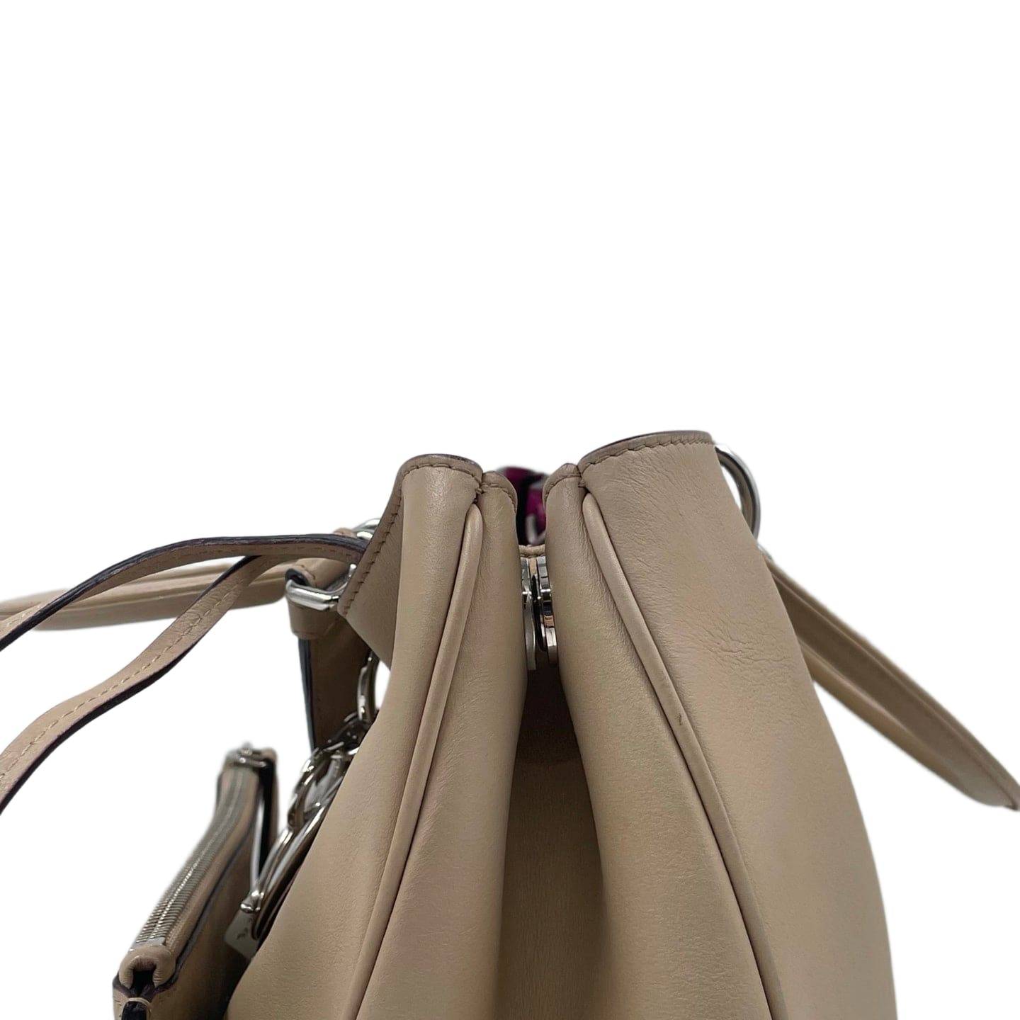 Christian Dior Leather Large Diorissimo Tote Bag Beige SHW