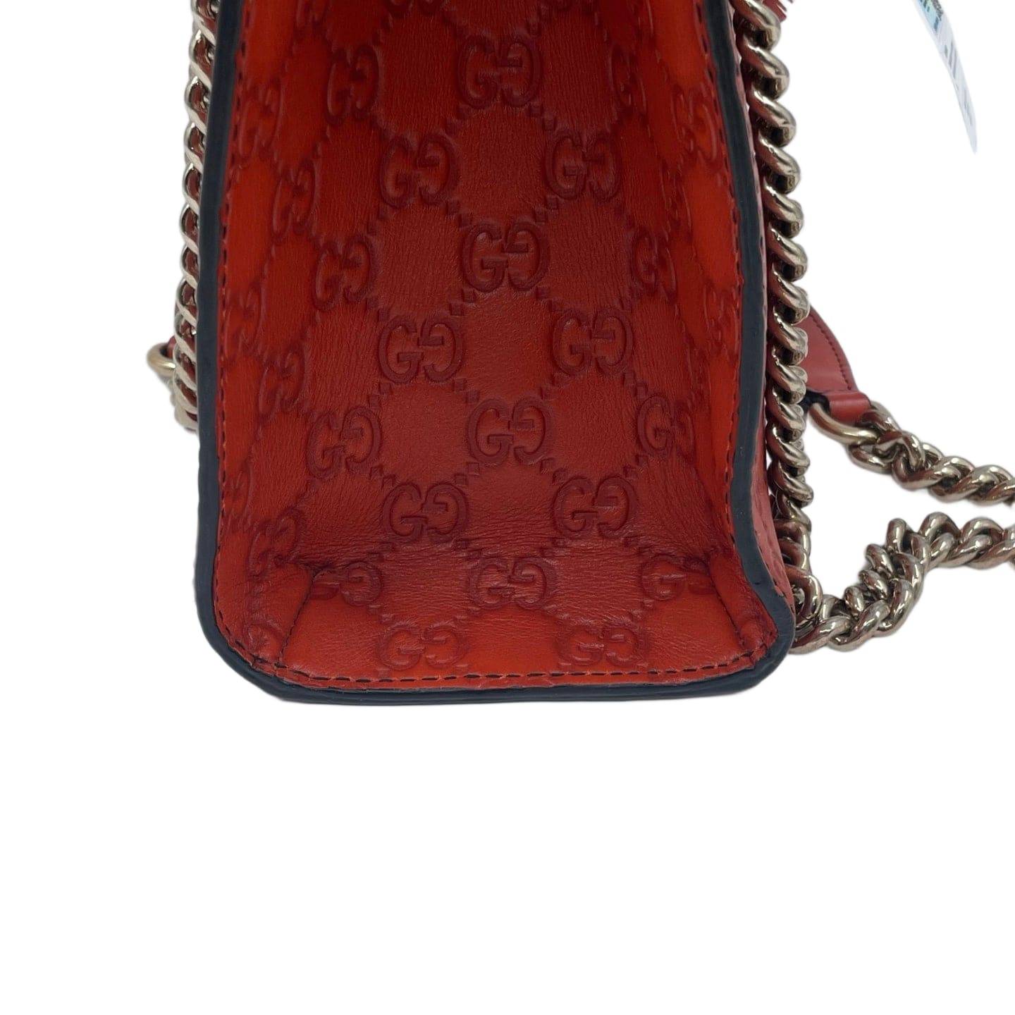 Gucci Guccissima Leather Large Emily Shoulder Bag Red GHW