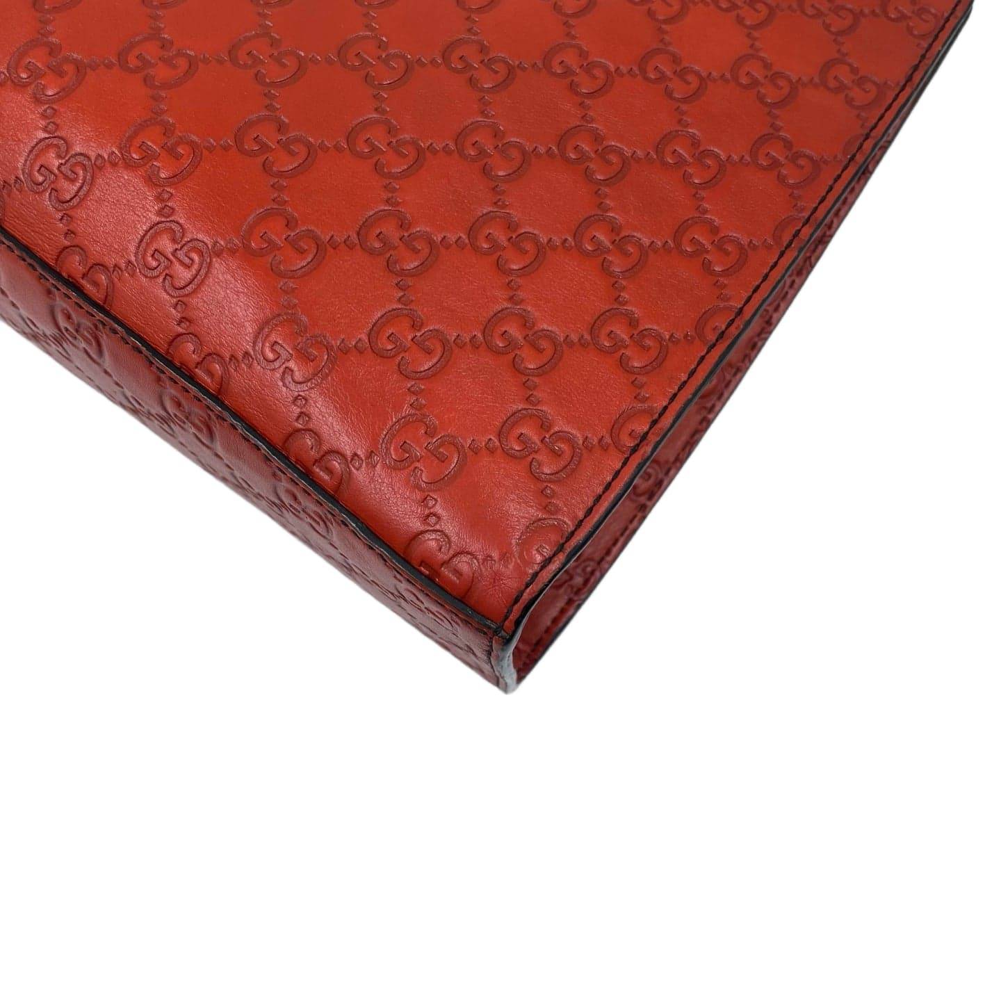 Gucci Guccissima Leather Large Emily Shoulder Bag Red GHW