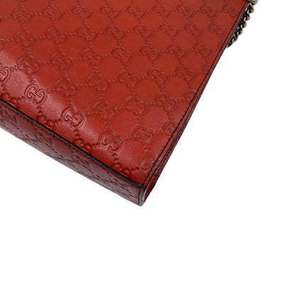 Gucci Guccissima Leather Large Emily Shoulder Bag Red GHW