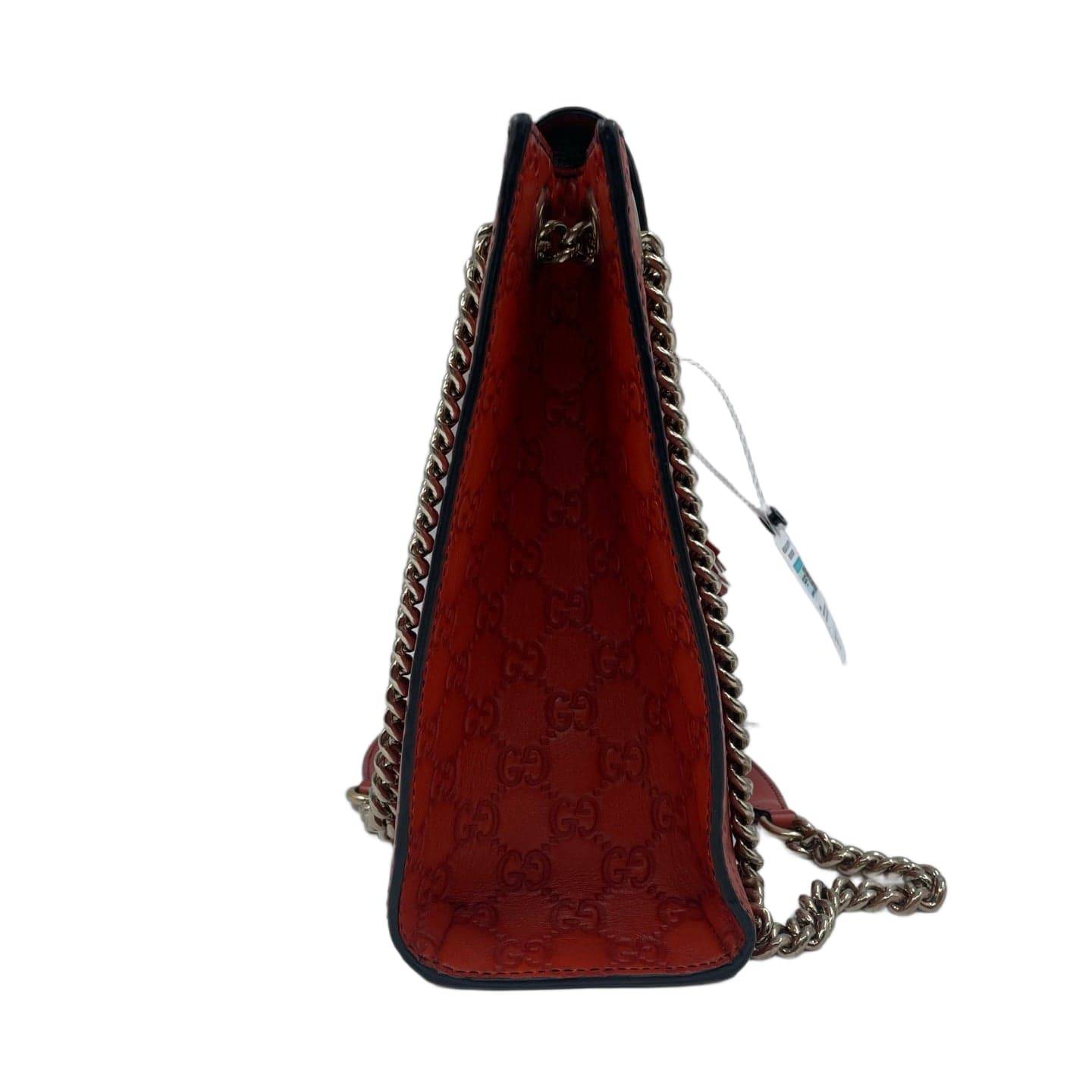 Gucci Guccissima Leather Large Emily Shoulder Bag Red GHW