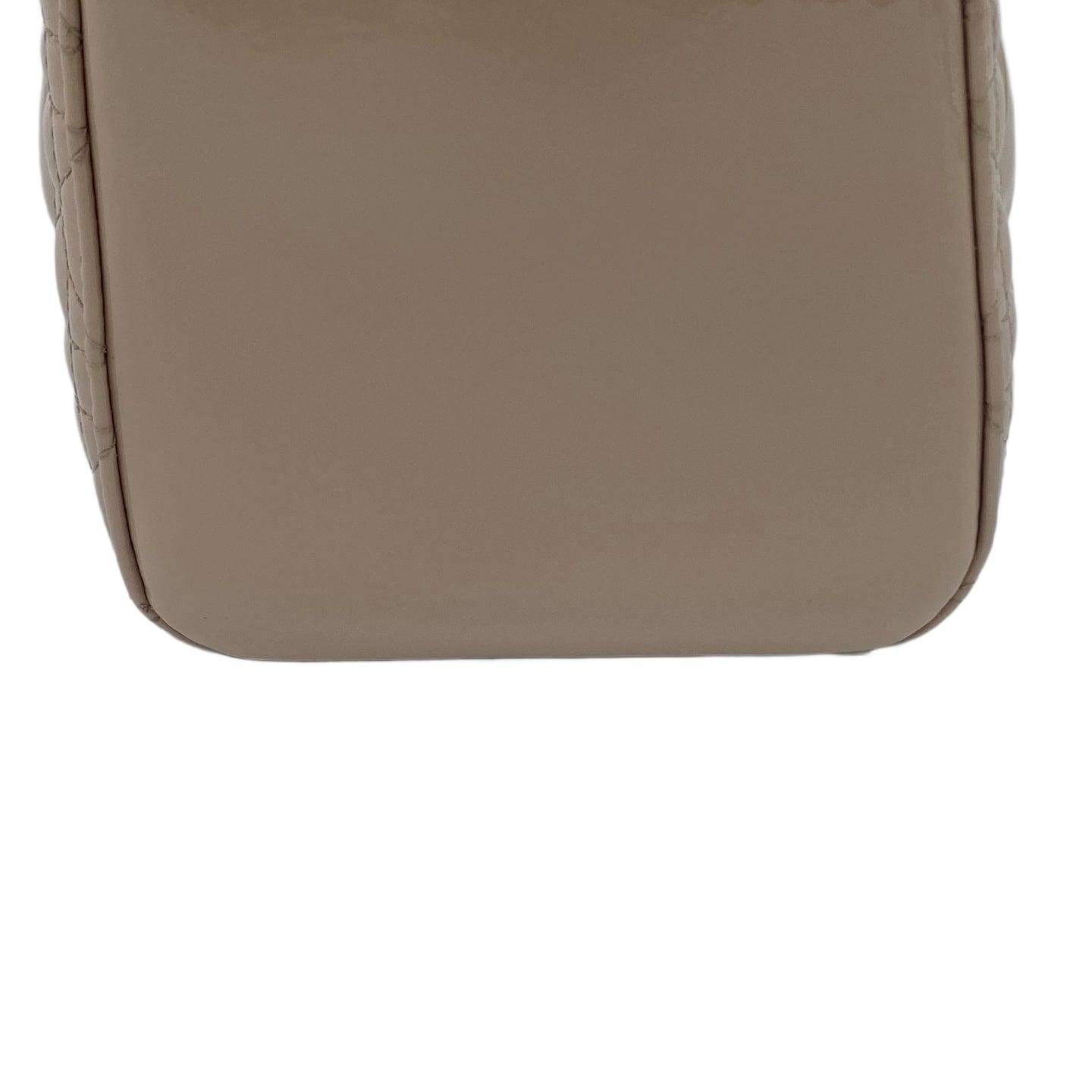 Christian Dior Patent Cannage Large Lady Dior Bag Beige GHW