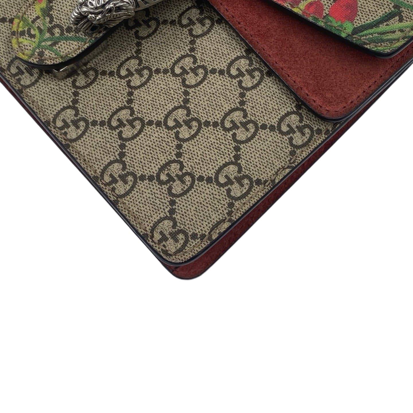 Gucci GG Supreme Monogram Blooms Mini Dionysus Shoulder Bag Beige Pink SHW