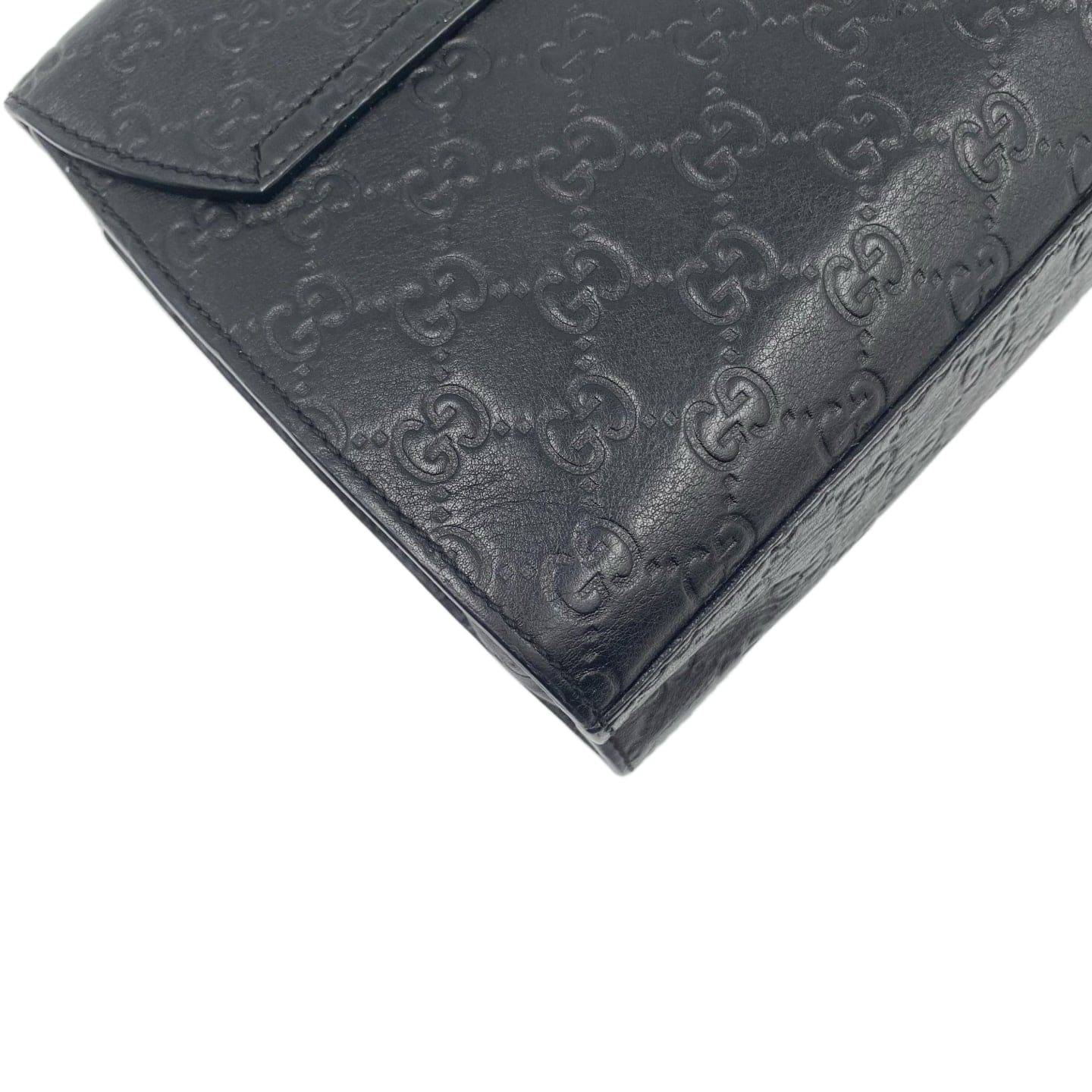 Gucci Guccissima Leather Medium Emily Shoulder Bag Black GHW