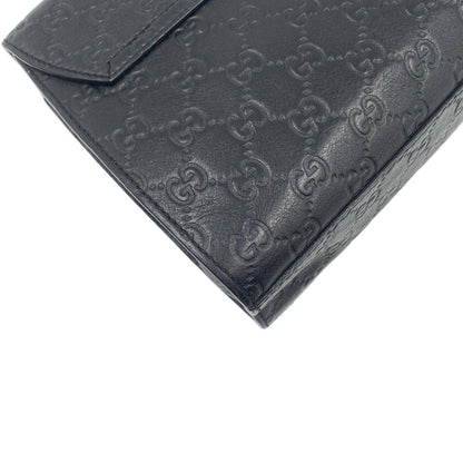 Gucci Guccissima Leather Medium Emily Shoulder Bag Black GHW