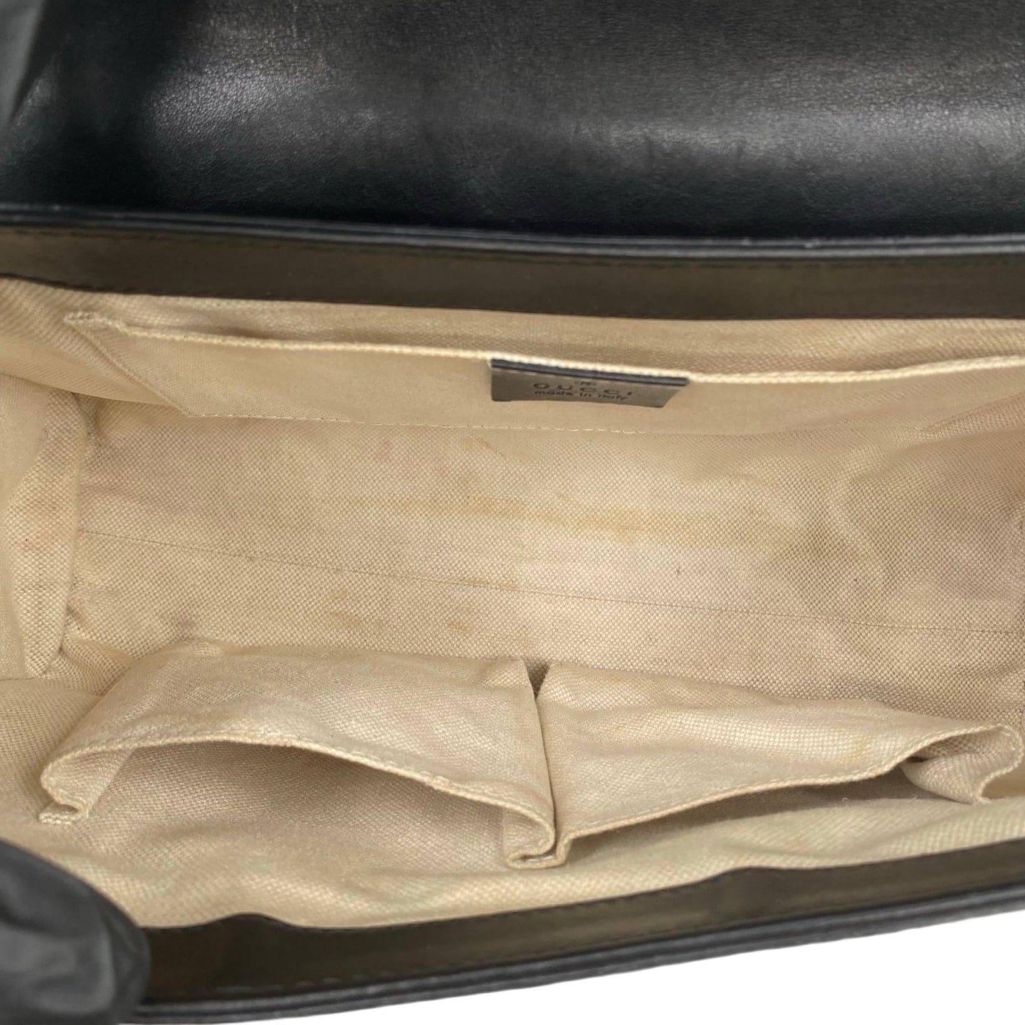 Gucci Guccissima Leather Medium Emily Shoulder Bag Black GHW